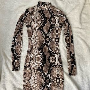 Snake print mini dress